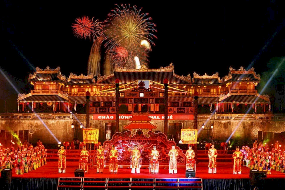 A vibrant performance combining sound, light, and human elements